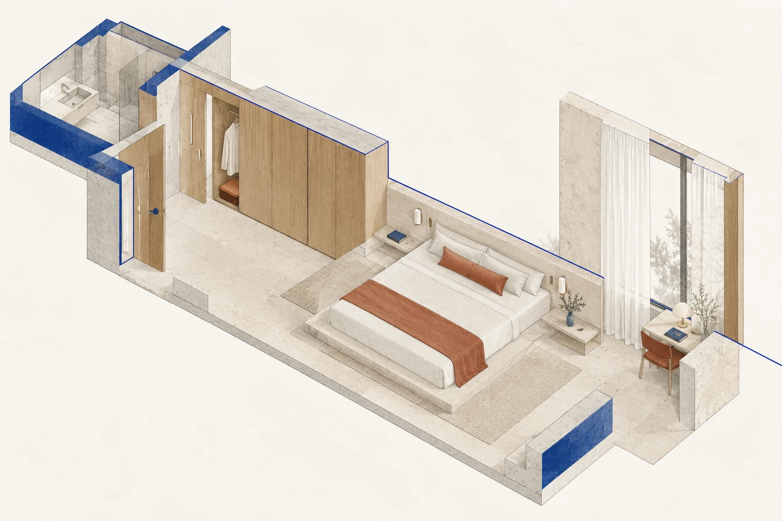 Hotel room / cutaway