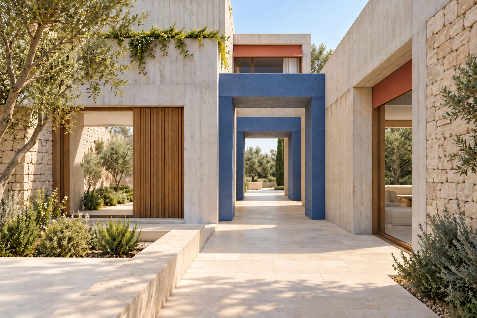 Passage / steel frame